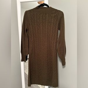 Nina Leonard Dark Green Sweater Dress